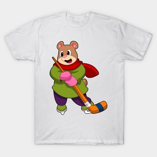 Bear at Ice hockey with Ice hockey stick T-Shirt